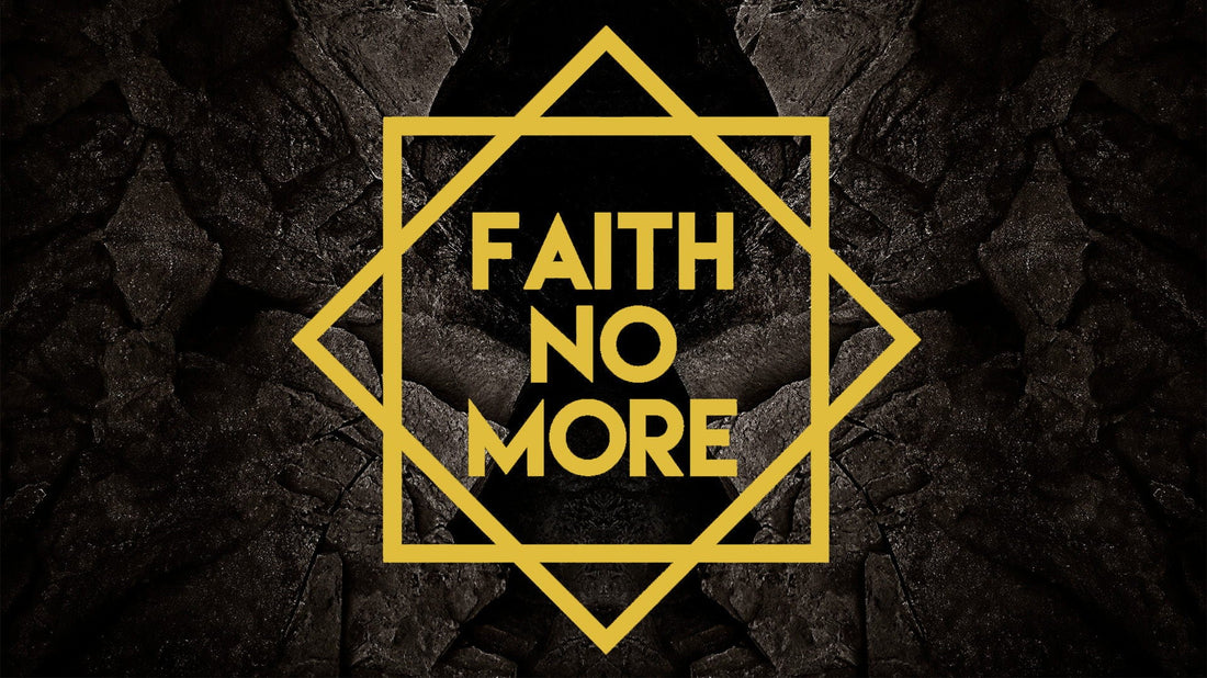 Faith No More-logo op donkere achtergrond, aankondiging derde headliner Graspop Metal Meeting 2027