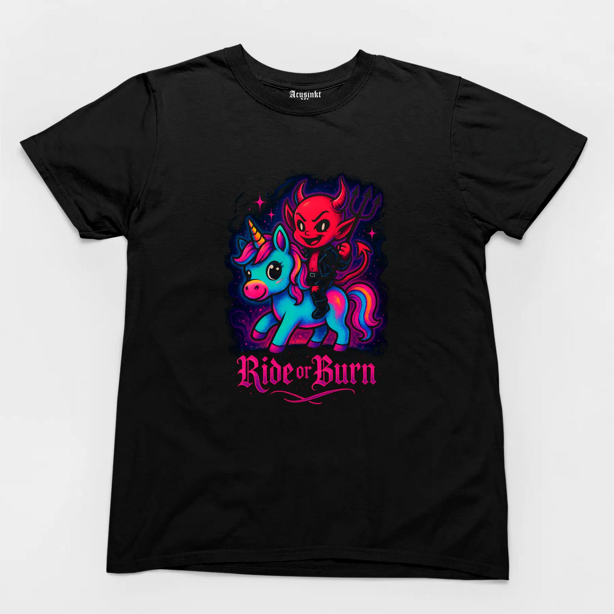 Unisex T-shirt "Ride or Burn" – Katanic Collectie Acusinkt