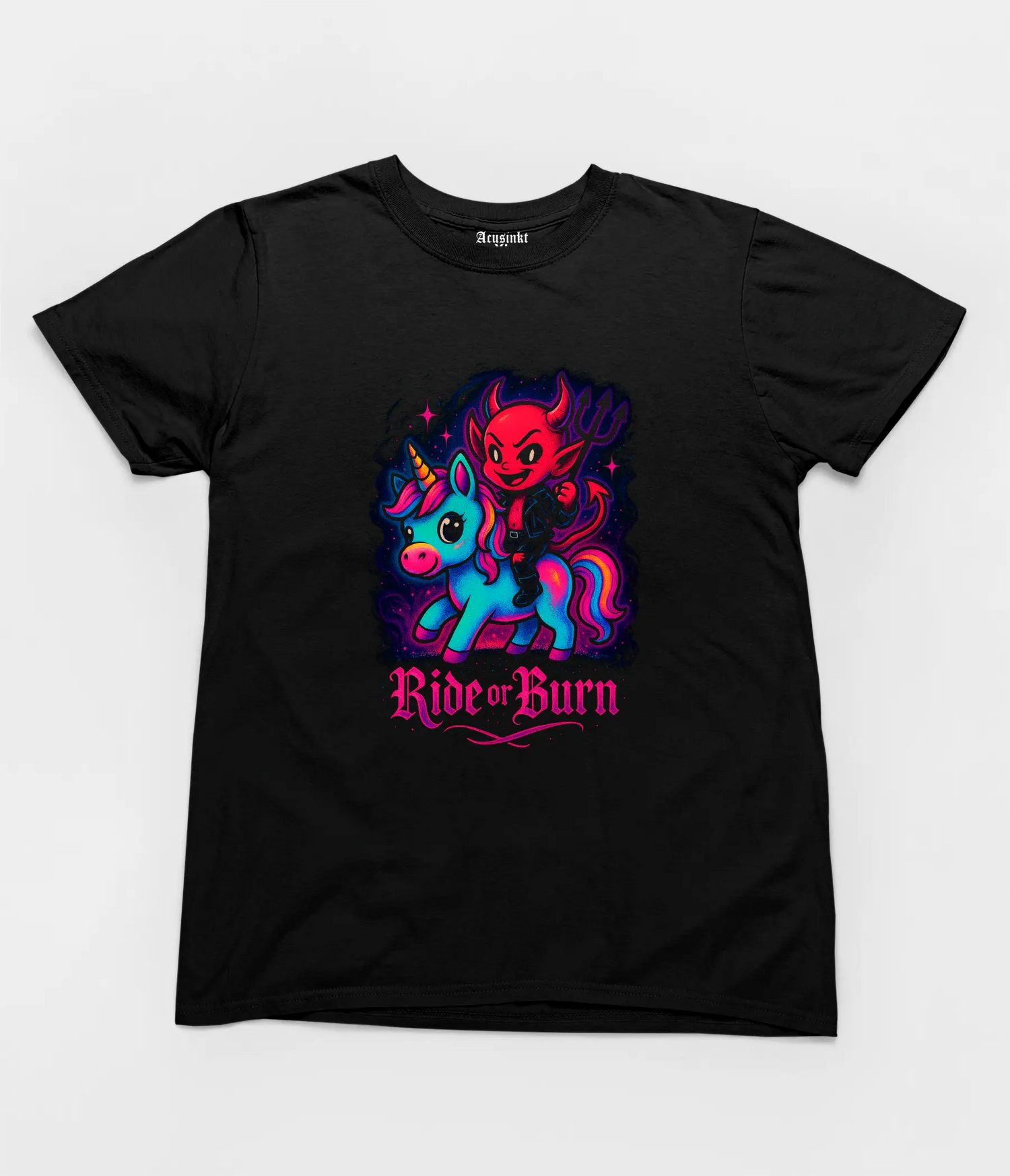 Unisex T-shirt "Ride or Burn" – Katanic Collectie Acusinkt