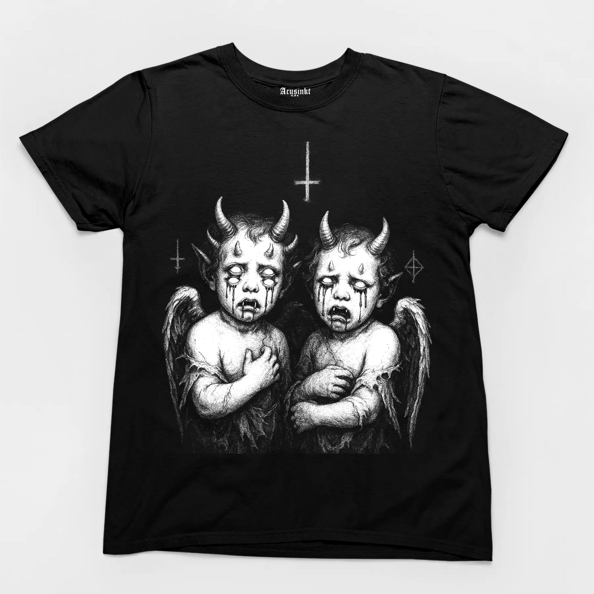 Unisex T-shirt “Verdorven Engelen” Acusinkt