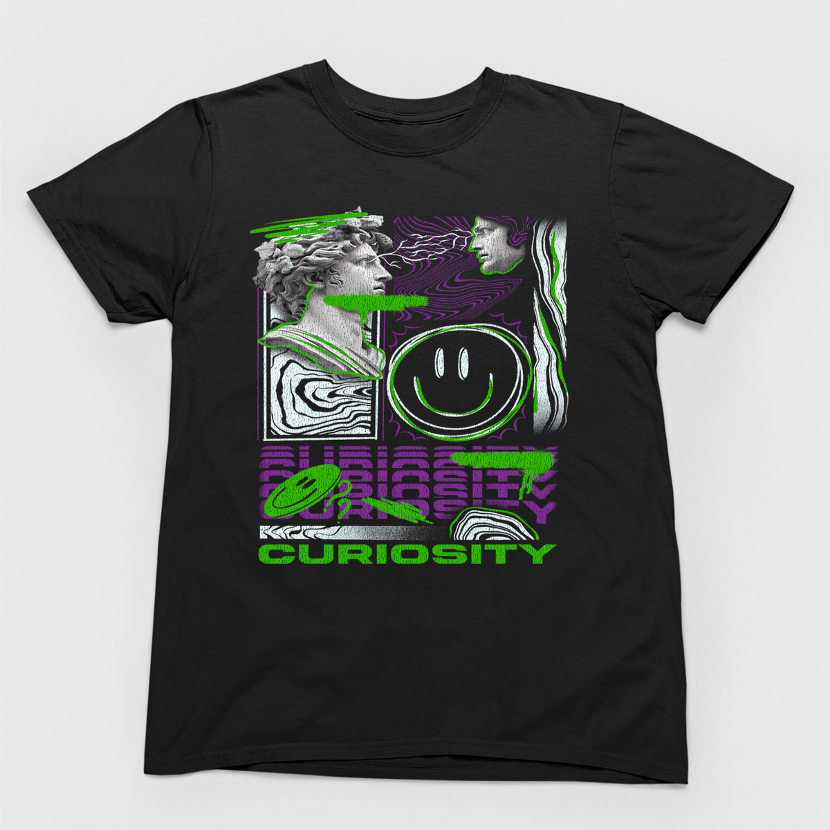 Curiosity Neon Statue T-Shirt – Unisex