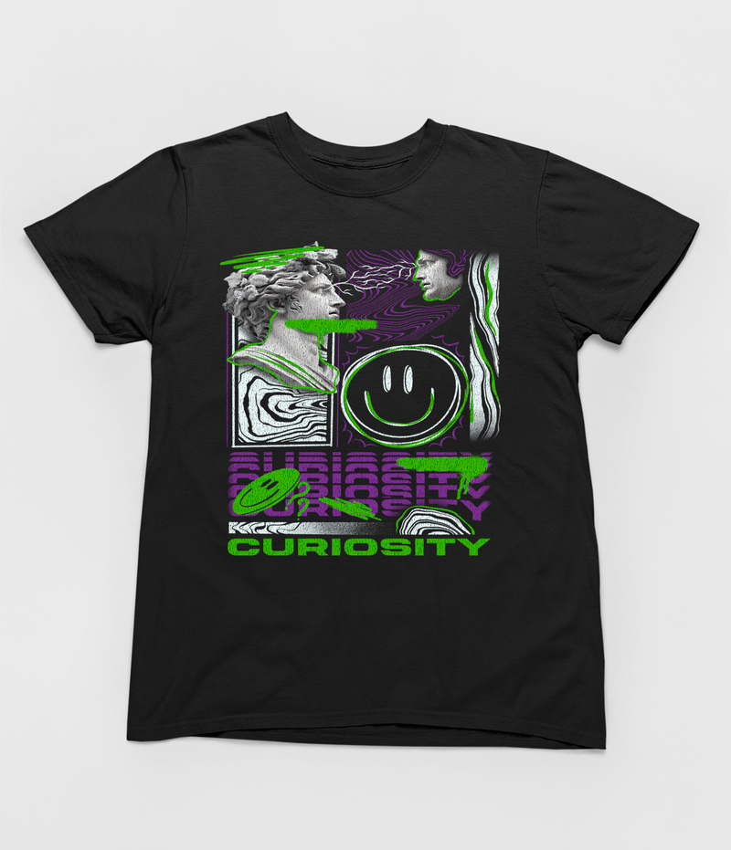 Curiosity Neon Statue T-Shirt – Unisex