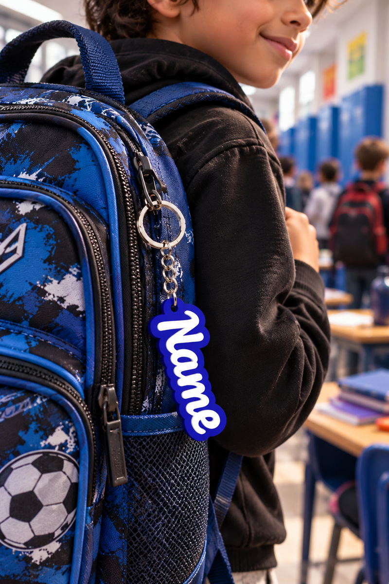 Gepersonaliseerde 3D-geprinte naam-sleutelhanger: voor schoolrugzak, traktatie, klascadeau