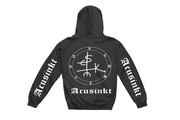 Acusinkt Original hoodie in zwart, achterkant met grote sigil en logotekst