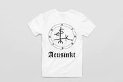 Acusinkt Original t-shirt in wit, achterkant met sigil op de rug