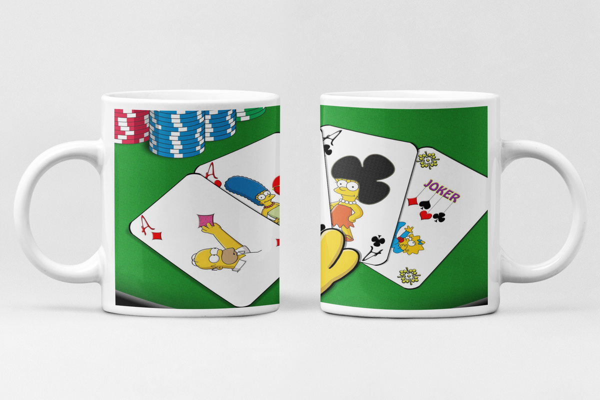 Simpsons mok Pokerhand Familie Simpson – keramische koffiemok 11oz | Acusinkt