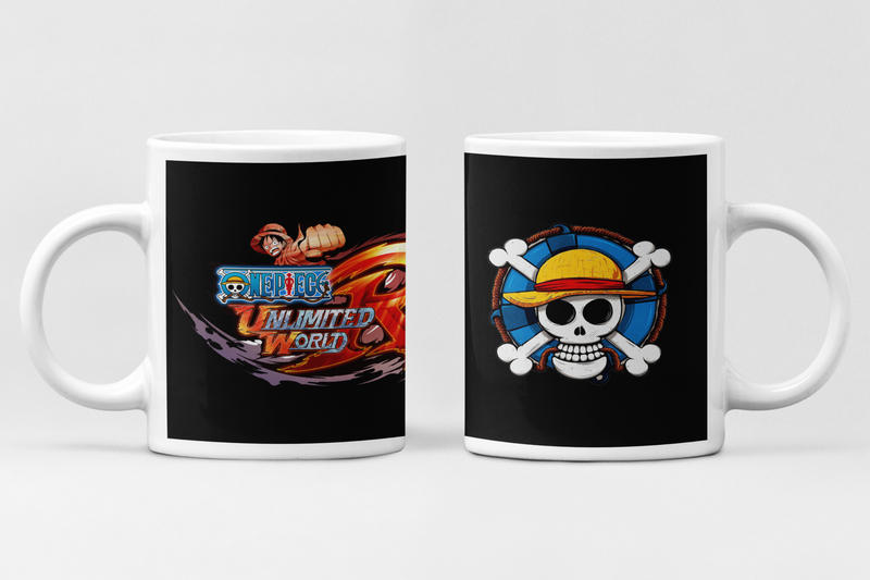 One Piece Mok – Unlimited World &amp; Jolly Roger – 11oz