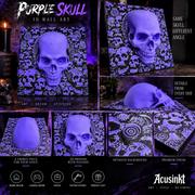 Acusinkt Skull Wall Art, overzicht van de paarse wanddecoratie