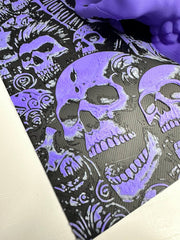 Acusinkt Skull Wall Art, detail van het paarse schedelpatroon